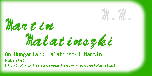 martin malatinszki business card